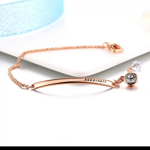 NEW Minimalist Rose Gold Bar Bracelet - Picture 4 of 10